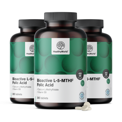 3x Активна фолиева киселина L-5-MTHF, общо 1095 таблетки
