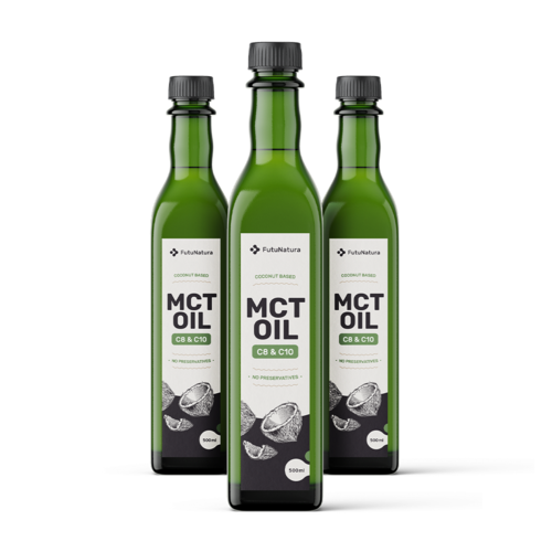 3x MCT C8:C10 Premium кокосово масло, общо 1500 мл