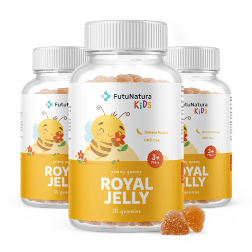3x ROYAL JELLY  – Детски гумени бонбони с пчелно млечице, общо 90 гумени бонбона
