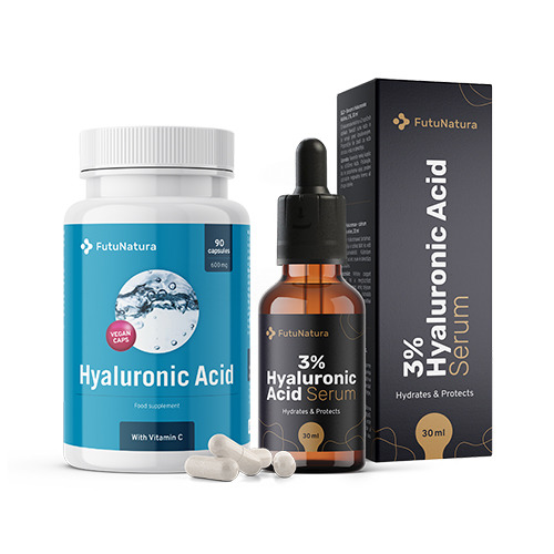 Хиалуронов комплект: капсули + серум, комплект