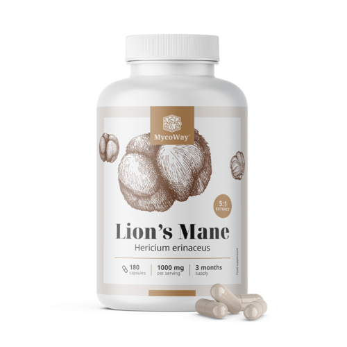 Игловиден корал (лъвска грива) 1000 мг – 5:1 екстракт, 180 капсули