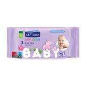 Бебешки мокри кърпички с алое вера, 60 кърпички