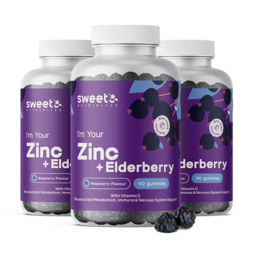 3x Цинк с бъз – гумени бонбони за имунната система, общо 270 гумени бонбони